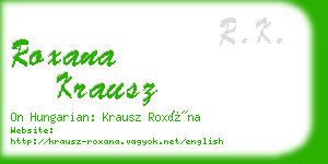 roxana krausz business card